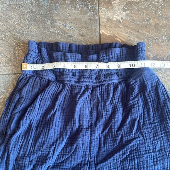 Pinch lounge pants Navy Blue 100% Cotton Wide Leg Pants Elastic Waist S - Picture 6 of 13